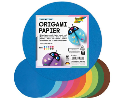 Folia Origamipapier mehrfarbig 70g/m² Ø18cm 500Bl.