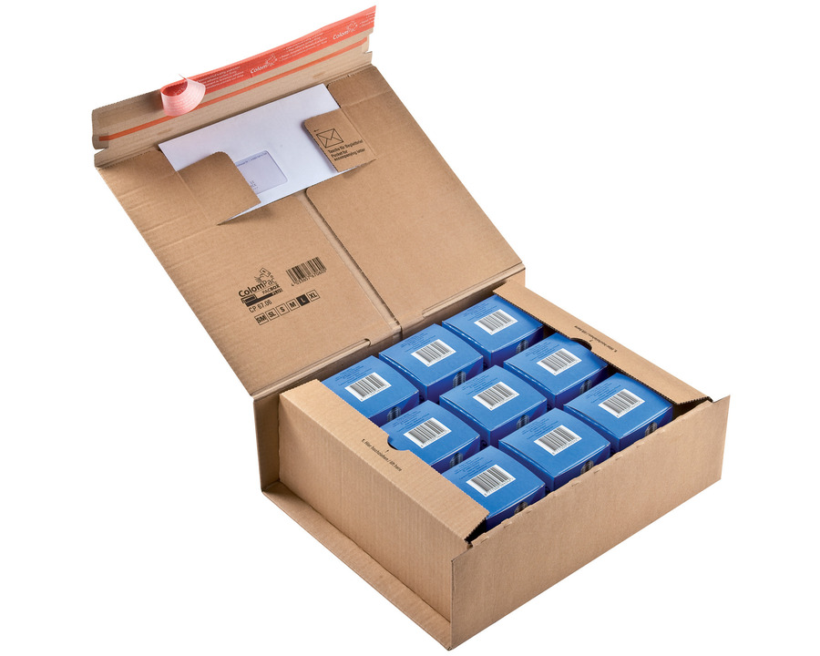 Colompac Wickelverpackung "Post-Box" braun 330 x 290 x 120 mm