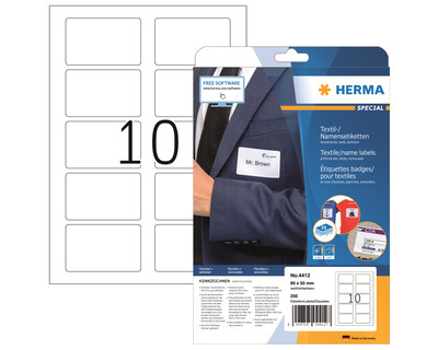 Herma Namens-Etiketten A4 "Special" weiß 80 x 50 mm 250Et.