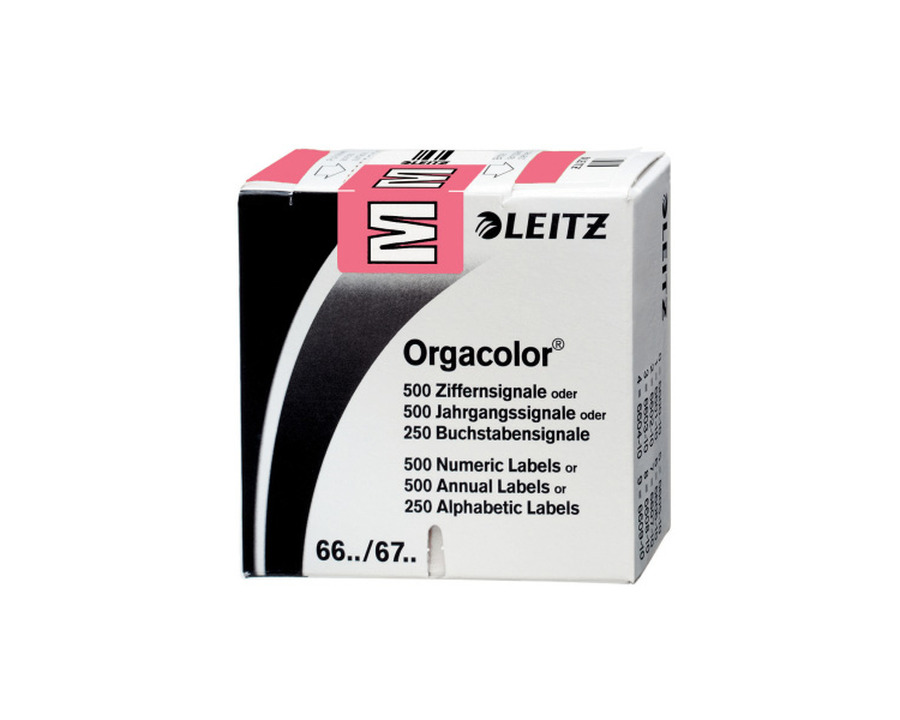 Leitz Buchstabensignal "Orgacolor" M rosa 250St.