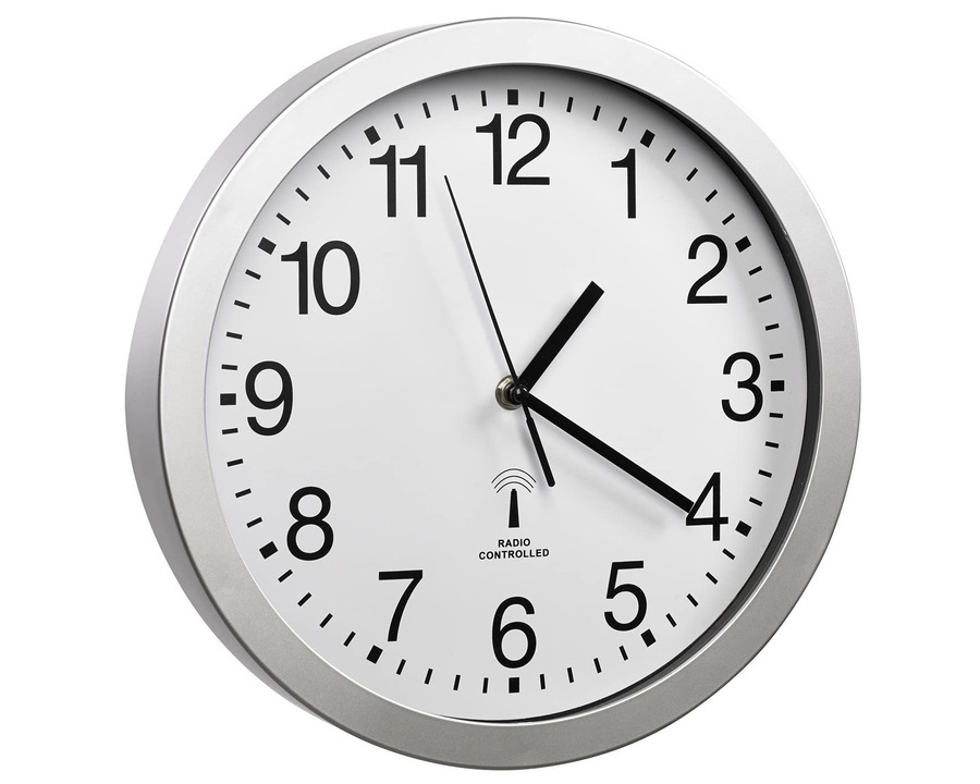 Alco Funk-Wanduhr silber Ø30cm