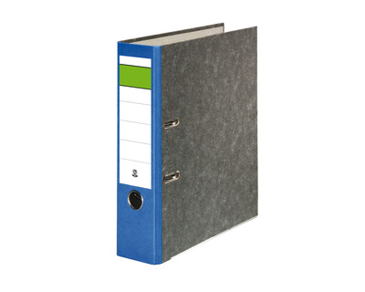 Ordner Wolkenmarmor A4 "Grüner Balken" blau 80 mm