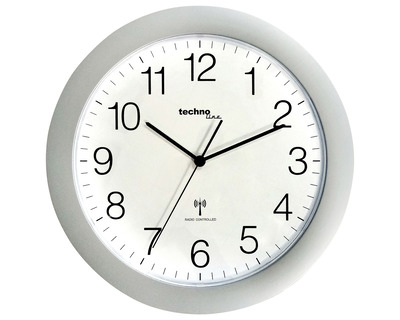 Technoline Funk-Wanduhr "WT8000" silber Ø30cm