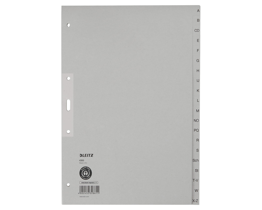 Leitz Tauen-Register A4, A-Z grau 225 x 300 mm
