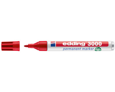 Edding Permanentmarker 3000 rot 1,5-3 mm Rundspitze