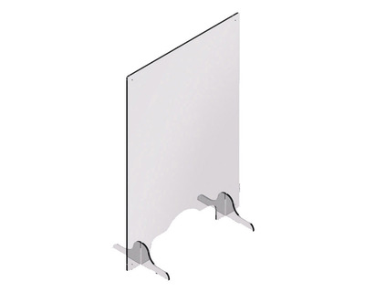 Hygieneschutzwand, Durchreiche an der kurzen Seite transparent 90 x 95 cm