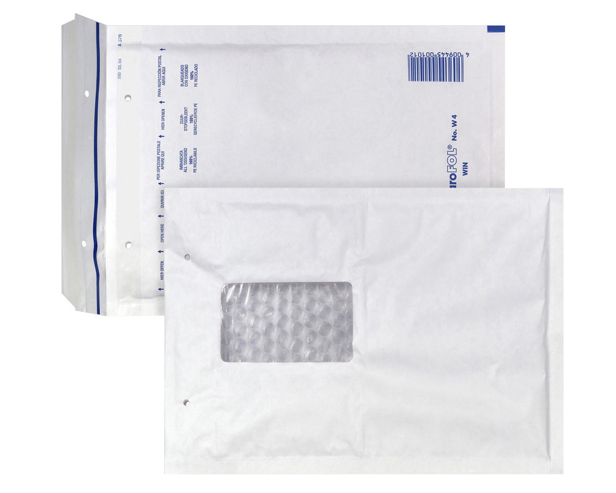 Luftpolstertasche Typ 14/D, mit Fenster weiß 180 x 265 mm 100St.