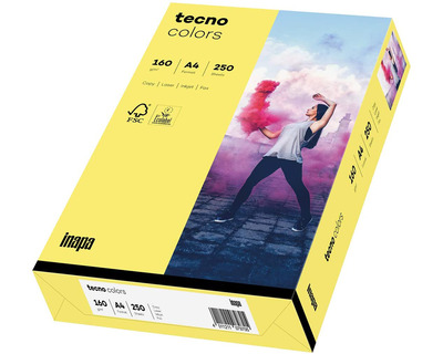 Tecno Kopierkarton A4 "Tecno Colors" mittelgelb 160g/m² 250Bl.