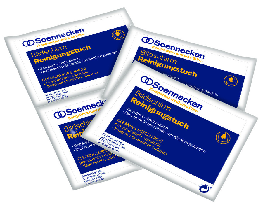 Soennecken Bildschirm-Reinigungstücher, feucht/trocken 10x2St.