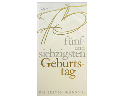 Horn Geburtstagskarte zum 75.