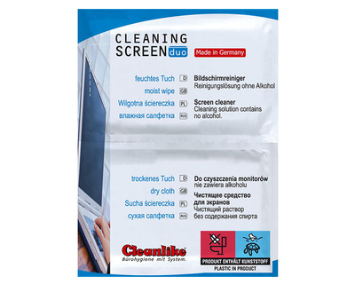 Cleanlike Bildschirm-Reinigungstücher "Cleaning Screen Duo", feucht/trocken 10x2St.