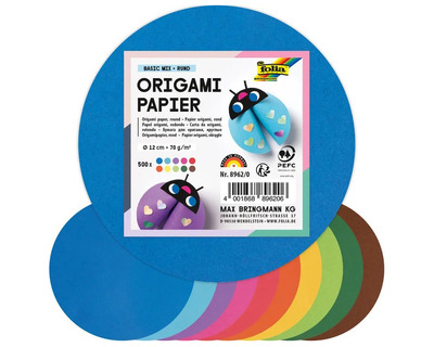 Folia Origamipapier mehrfarbig 70g/m² Ø12cm 500Bl.