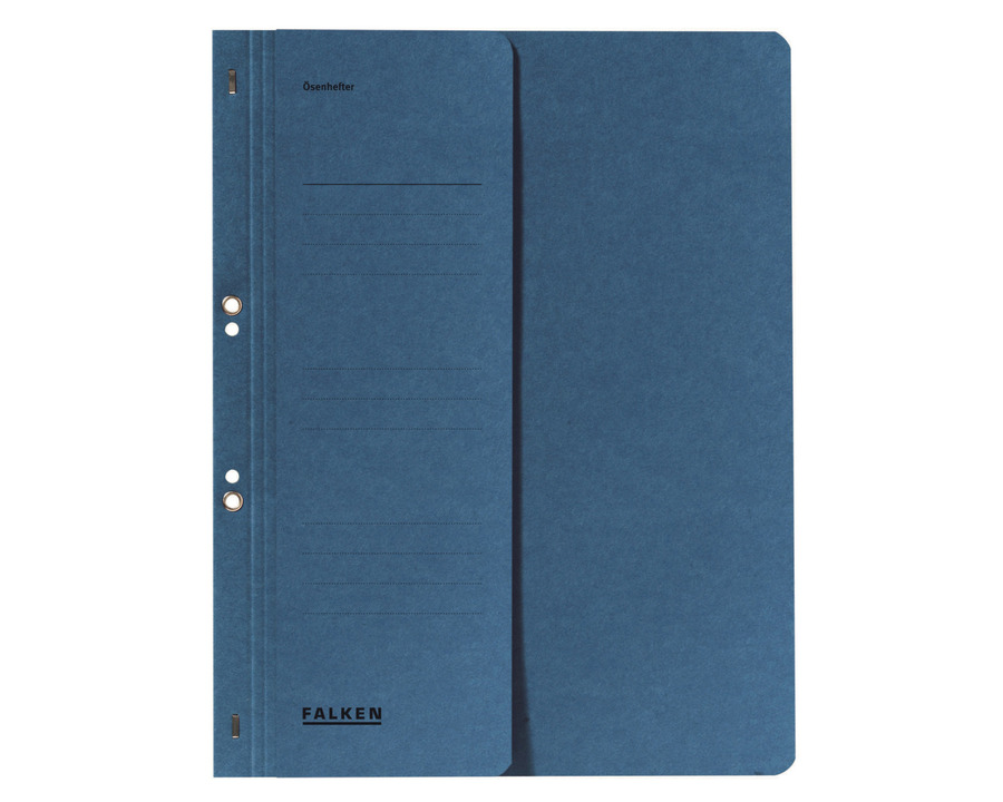Falken Ösenhefter, 1/2 Vorderdeckel blau 250g/m²