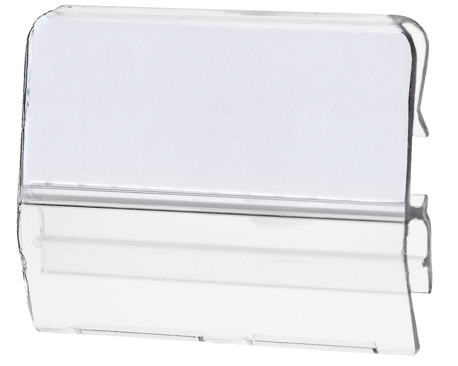Han Sichtreiter für Stützplatte, verschiebbar transparent 35 x 12 mm