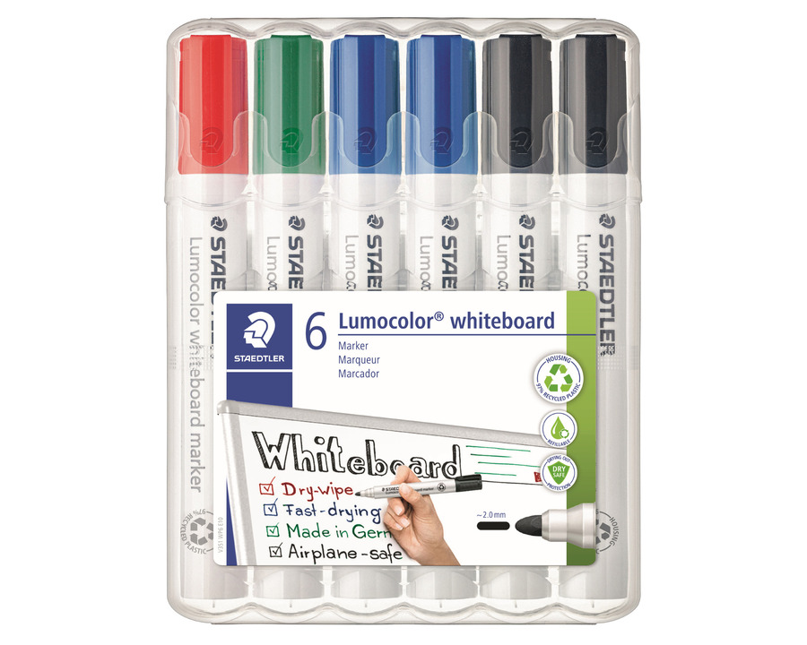 Staedtler Boardmarker "Lumocolor 351" mehrfarbig 2 mm Rundspitze 6St.