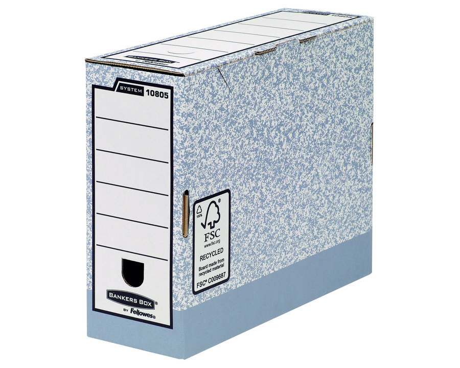 Bankers Box Archivschachtel "System" grau/weiß 111 x 327 x 265 mm