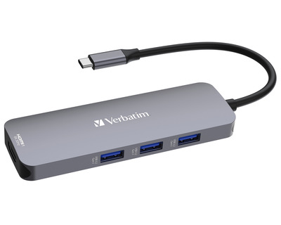 Verbatim USB-Hub grau/schwarz