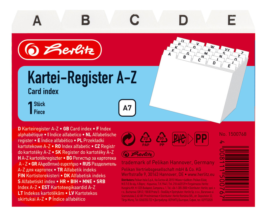 Herlitz Leitkartenregister A7 weiß
