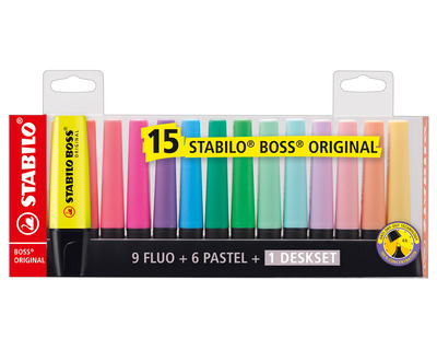 Stabilo Textmarker "Boss Original" mehrfarbig 2-5 mm 15St.