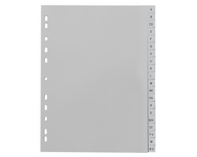 PP-Register A4, A-Z grau 225 x 297 mm