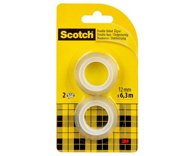 Scotch Doppelseitiges Klebeband transparent 12 mm x 6,3 m 2St.