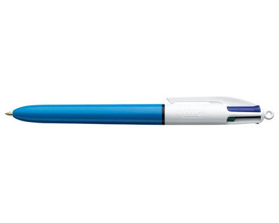 Bic Mehrfarb-Kugelschreiber "4 Colours Original" blau/weiß 0,4 mm
