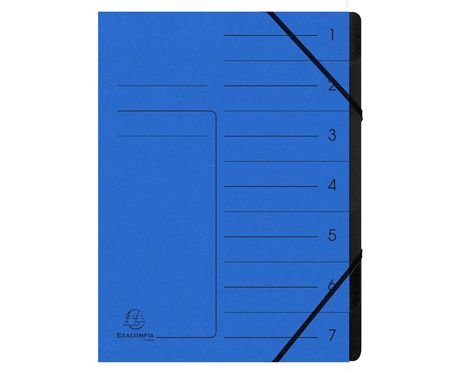 Exacompta Ordnungsmappe A4 "Colorspan" blau 7 Fächer