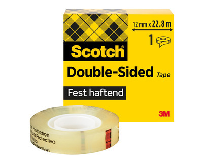 Scotch Doppelseitiges Klebeband transparent 12 mm x 22,8 m