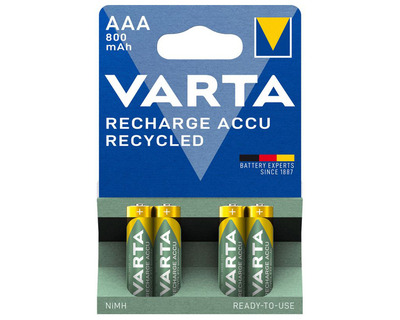 Varta Akku "Recharge Recycled" AAA, Micro, HR3 1,2V 800mAh 4St.
