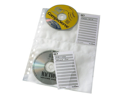 Durable CD-Hüllen zum Abheften, mit Beschriftungsfeld transparent für 4 CDs 5St.