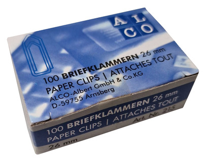 Alco Briefklammern, verzinkt silber 26 mm 100St.