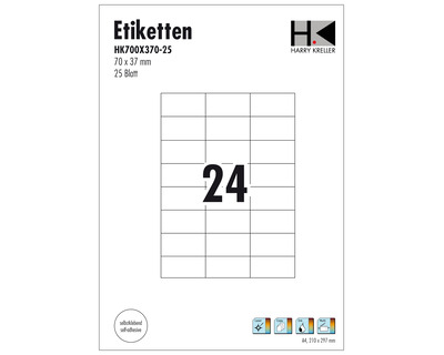 Etiketten A4 weiß 70 x 37 mm 600Et.
