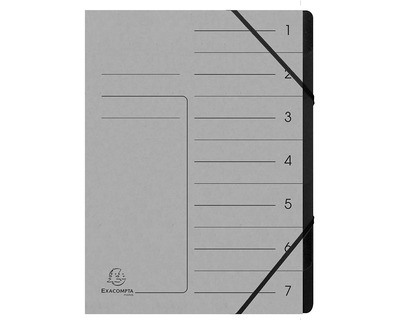 Exacompta Ordnungsmappe A4 "Colorspan" grau 7 Fächer