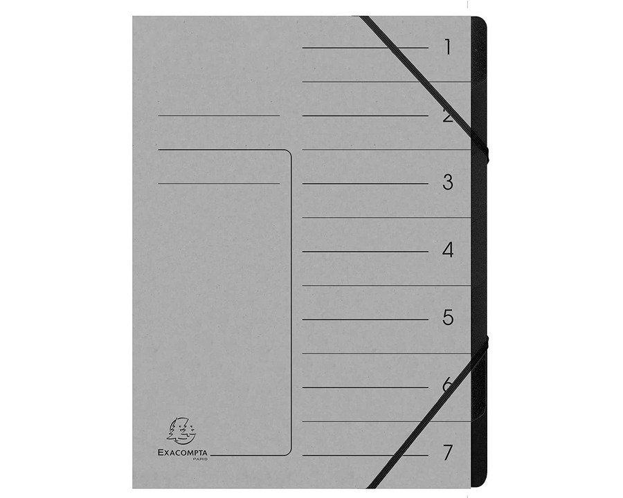 Exacompta Ordnungsmappe A4 "Colorspan" grau 7 Fächer