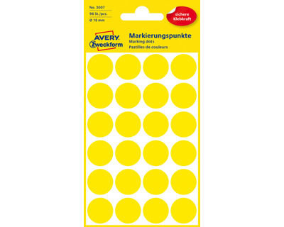Avery Zweckform Markierungspunkte gelb Ø18mm 96Et.