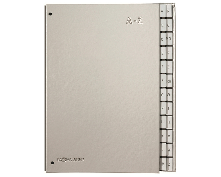 Pagna Pultordner A4, 24 Fächer silber A-Z