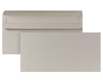 Recycling-Briefumschlag DL, ohne Fenster, selbstklebend grau 110 x 220 mm 25St.