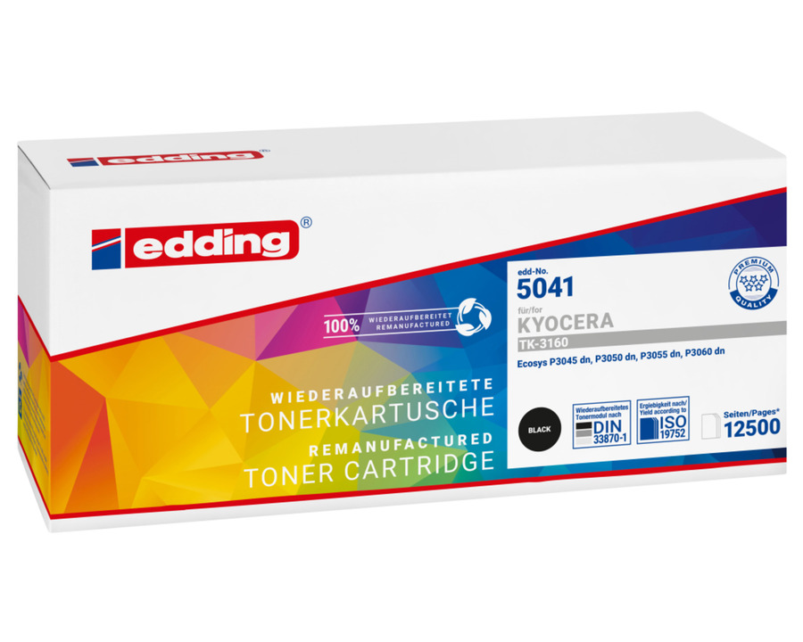 Edding Rebuilt-Toner 5041, Kyocera TK-3160 schwarz 12.500 Seiten