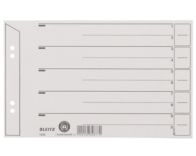 Leitz Trennblätter A5, quer grau 240 x 150 mm 100Bl.