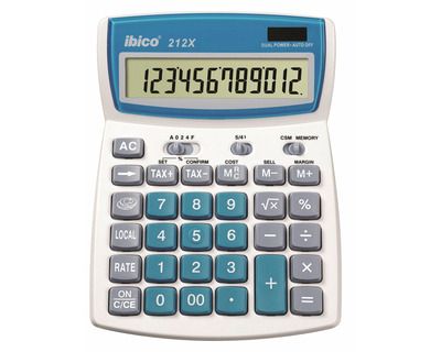 Ibico Taschenrechner "212X" grau 12-stellig
