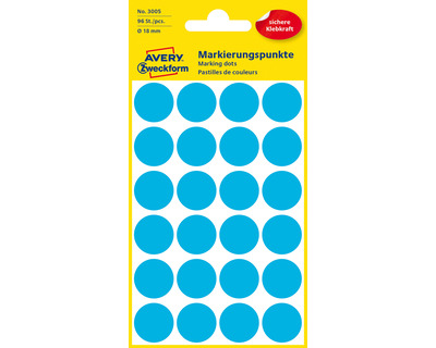 Avery Zweckform Markierungspunkte blau Ø18mm 96Et.