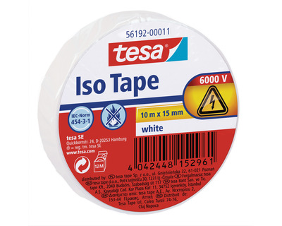 Tesa Isolierband "Iso Tape" weiß 15 mm x 10 m