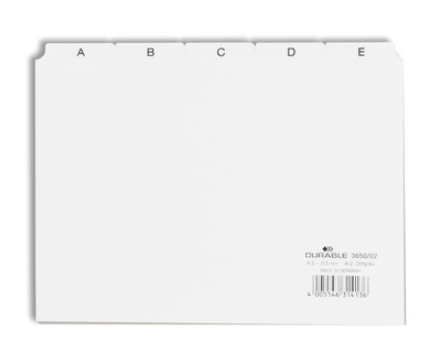 Durable Leitkartenregister A5 weiß