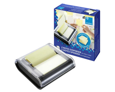 Info Haftnotiz-Spender transparent/schwarz