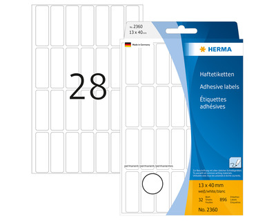 Herma Vielzweck-Etiketten weiß 13 x 40 mm 896Et.