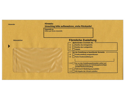 RNK Zustellungsumschlag DL, haftklebend, mit Fenster chamois 110 x 220 mm 100St.