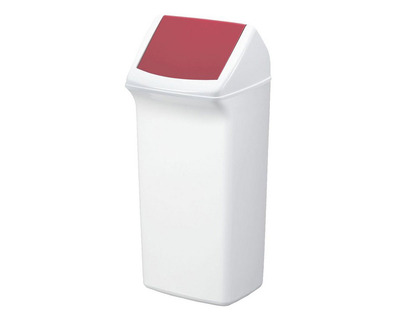 Durable Abfalleimer "Durabin Flip 40" weiß/rot 40 Liter
