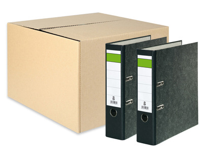 Ordner Wolkenmarmor A4 "Grüner Balken" schwarz 80 mm 20St.