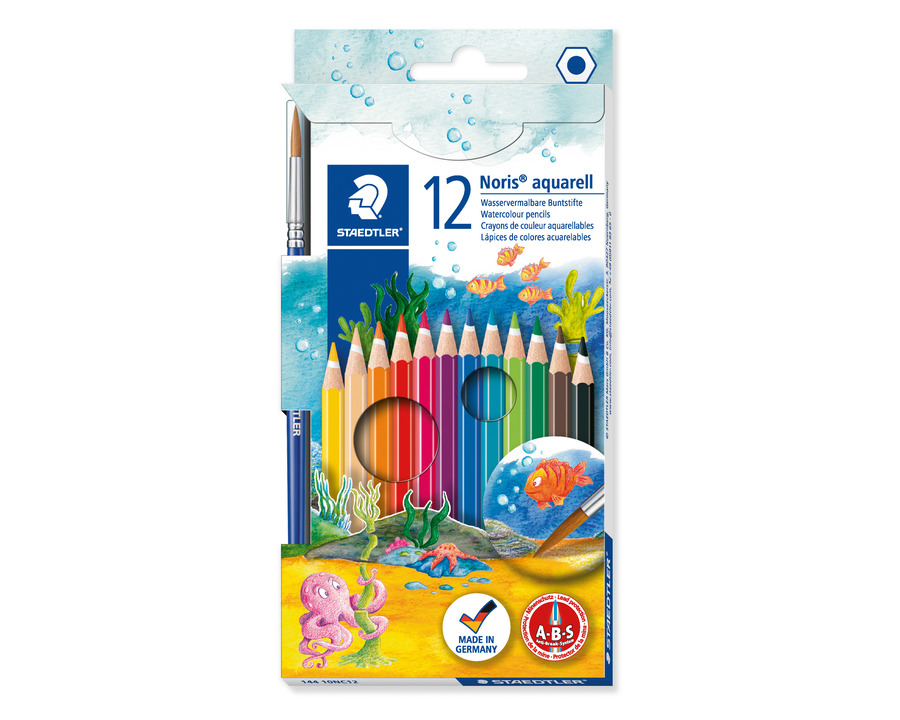 Staedtler Buntstift "Noris Aquarell" mehrfarbig 3,0 mm 12St.