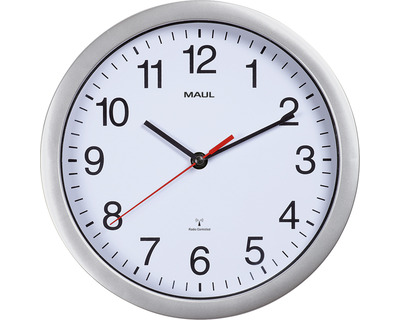 Maul Funk-Wanduhr "MAULrun" silber Ø25,2cm